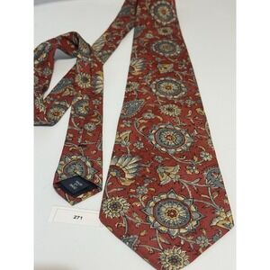 VTG Polo Ralph Lauren Silk Tie 3.75" Red Floral Medallion Paisley Made In USA